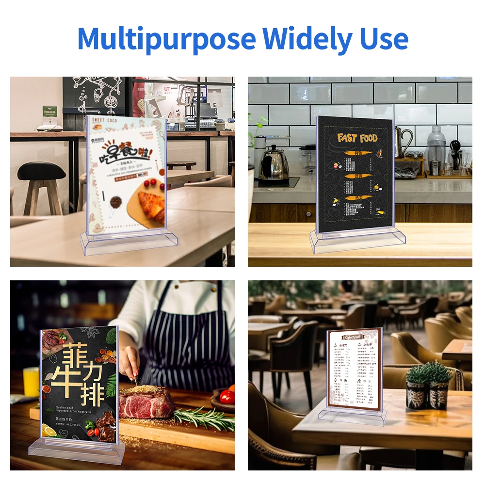 Customize A8 Acrylic Sign Holder - Transparent Display Stand