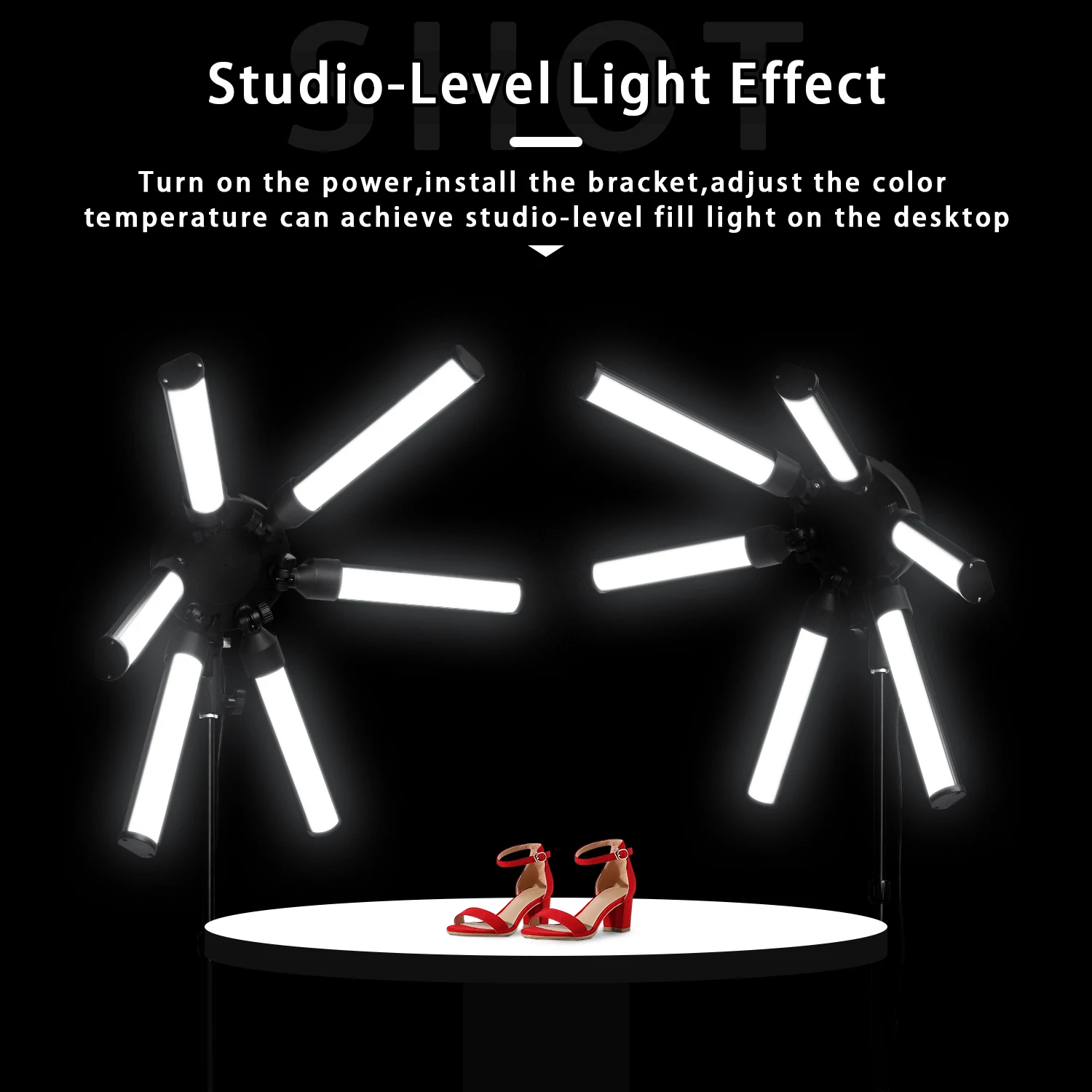 FOSOTO Portable LED Star Lantern DC 12V Waterproof Telescopic Rod OEM/ODM Outdoor Garden Lamp for Photographic Lighting