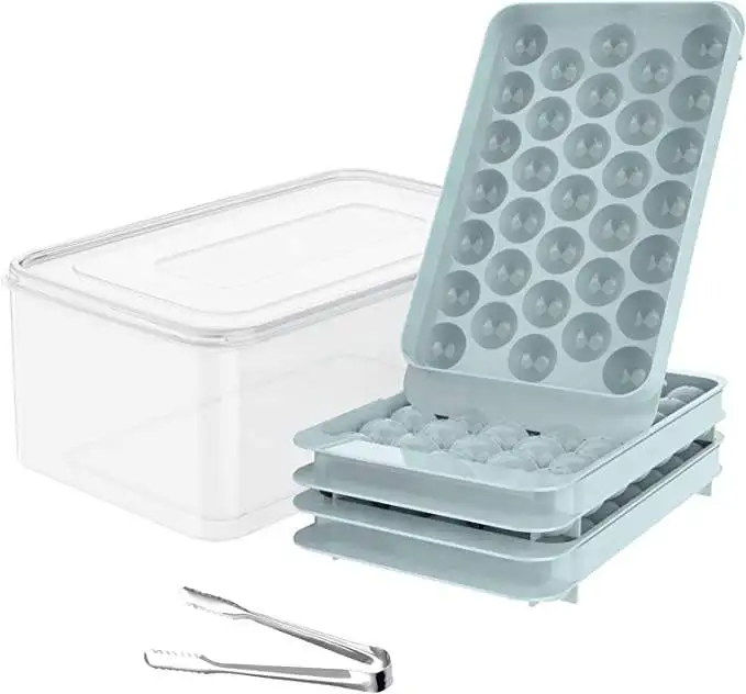 Хит продаж Круглый лоток для льда хоккея с крышкой 33 креативный холодильник