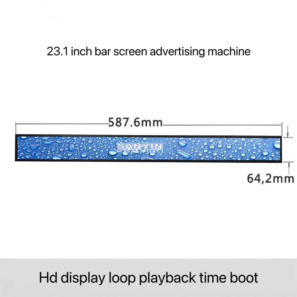 23.1 Inch Stretched Bar LCD Monitor Kiosk-Specific Digital Shelf Edge Display WiFi Support Media Advertising Video Applications supplier