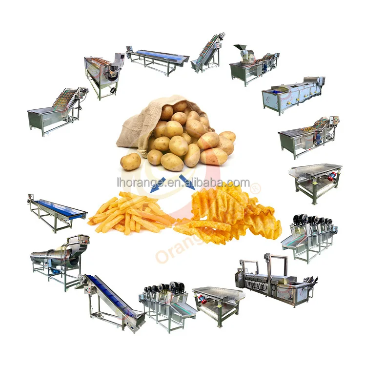 Automatic Potato Chips Production Line Frozen French Fries Making ...