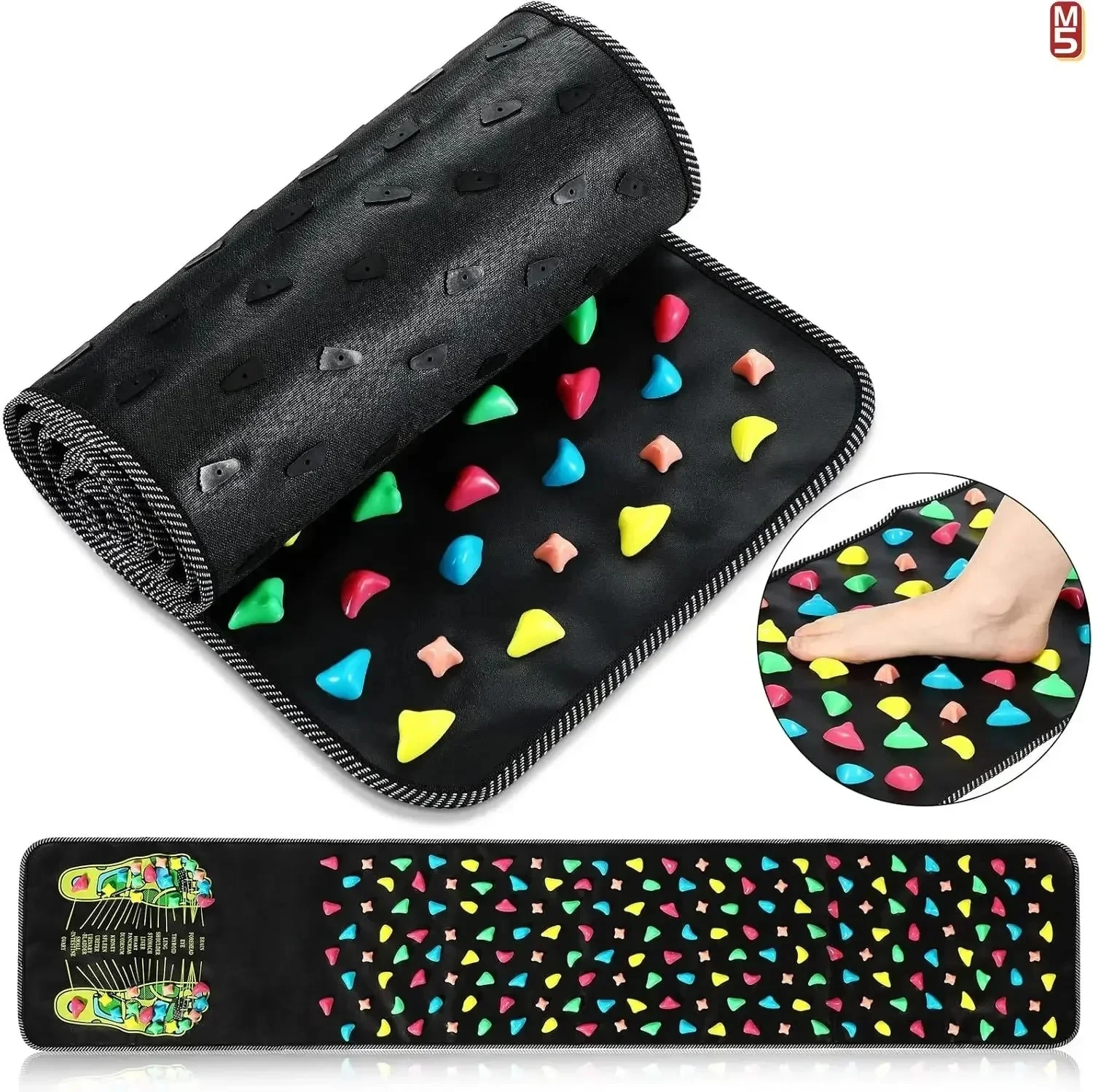 便携式指压板足部按摩垫健康走脚压板按摩器仿鹅软石腿背