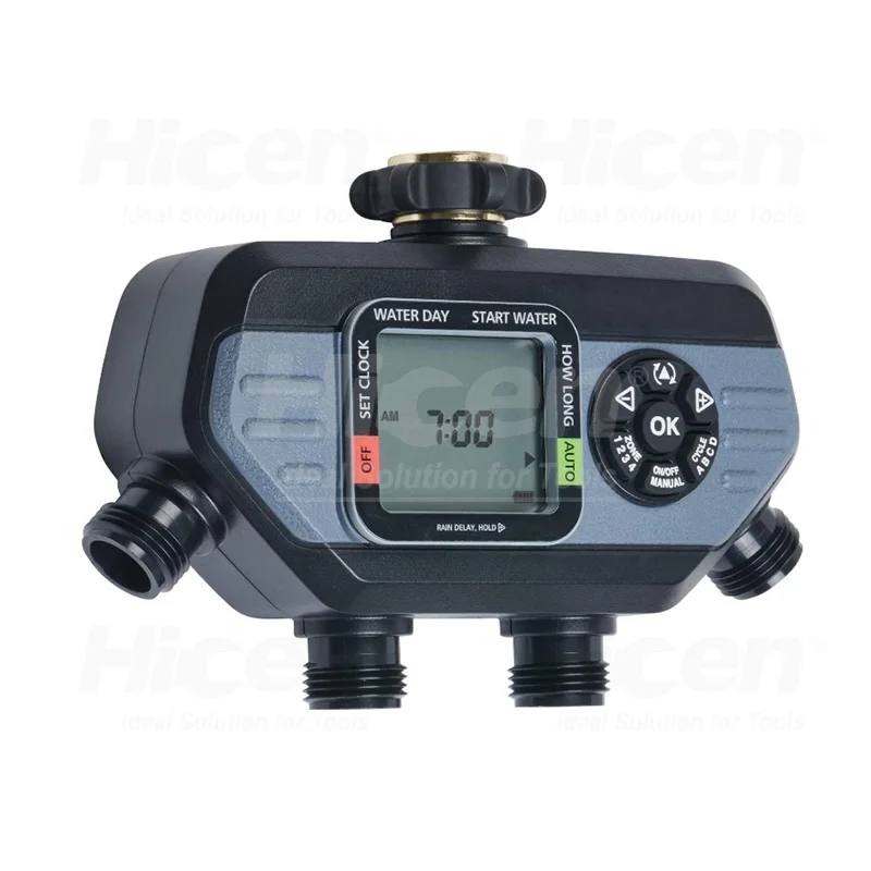 4-Zone Digital Water Timer with 5 Stainless Steel Filter Washers Set ...