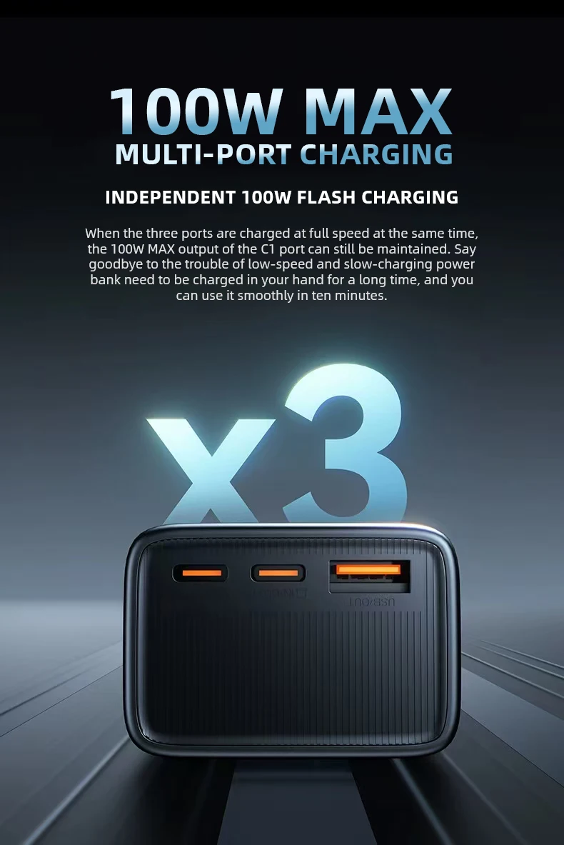 Chargeur Portable 100w PD banque d'alimentation pour ordinateur portable pour Macbook deux USB-C sortie 20000mah charge rapide Powerbank pour ordinateur portable