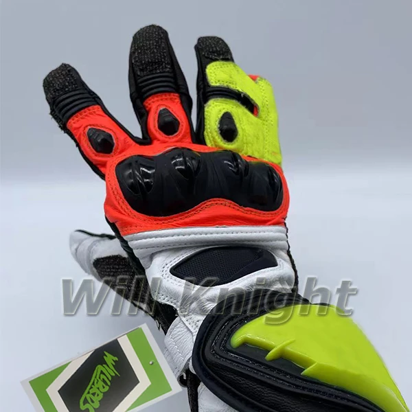 Мотоциклетные перчатки для верховой езды, защитные длинные кожаные перчатки GP Super Race Pro Tech, желтые, красные, белые