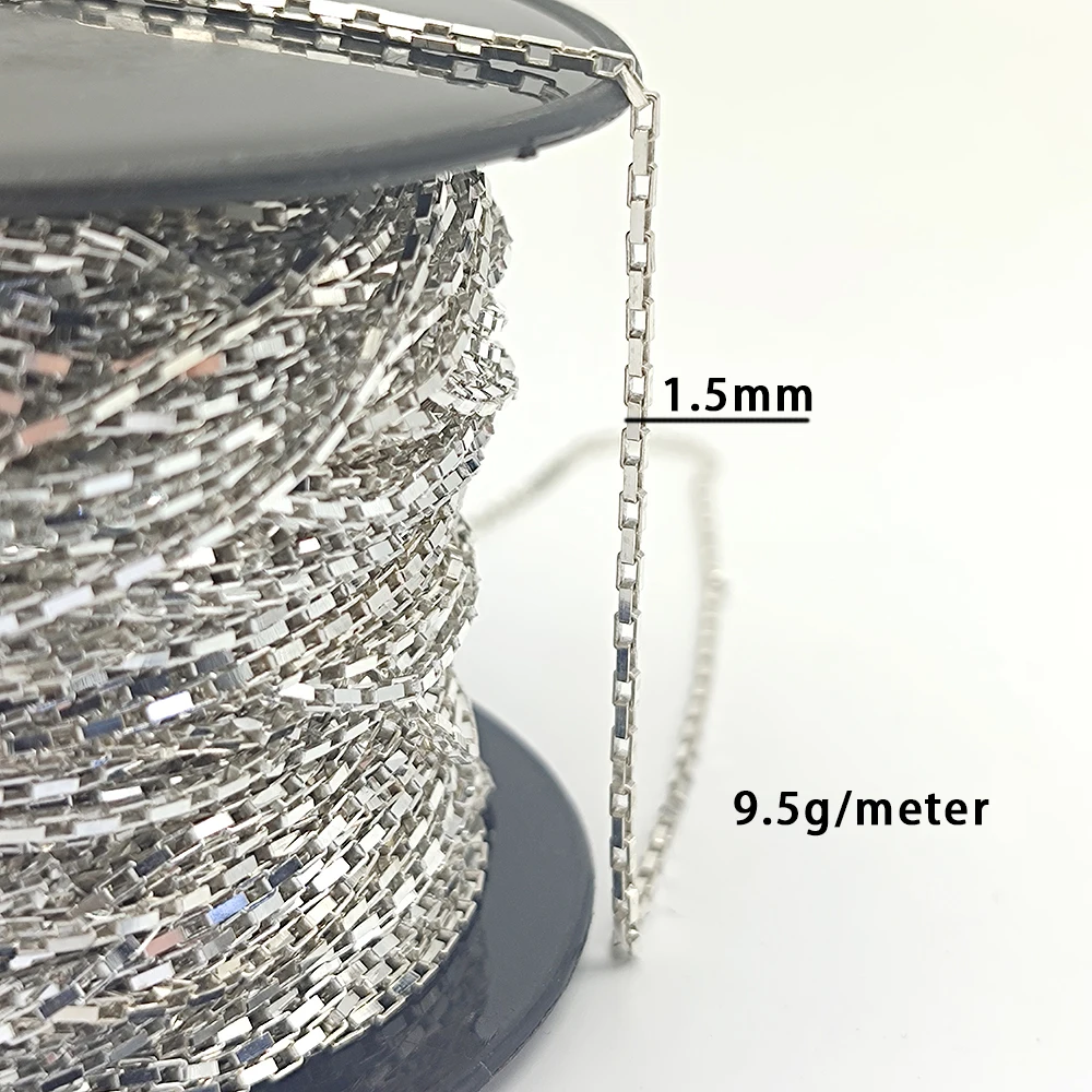 Collana placcata argento Sterling con maglie quadrate | Italia