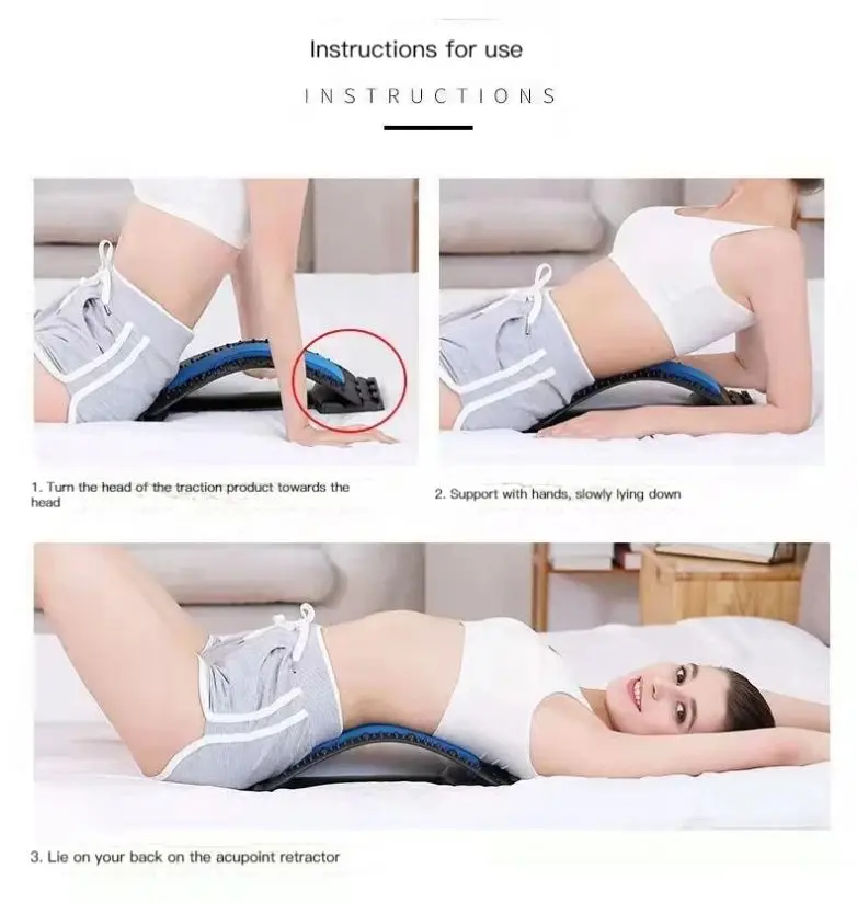 New 4 Level Neck Stretcher Massage Apparatus Magnetotherapy Back Stretch Massager Tool Lumbar Cervical Spine Support Pain Relief