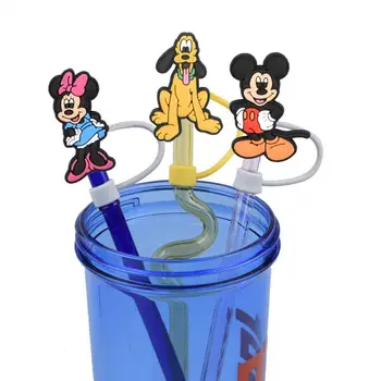 wholesale reusable silicone cute cartoon straw toppers charms