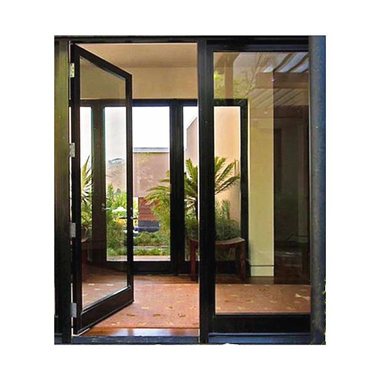 Simple Design House Patio Doors Design Double Pane Interior Aluminum Noiseless Casement Swing Glass Door for Home