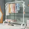 130cm Single Pole 7 Hooks Coat Rack White