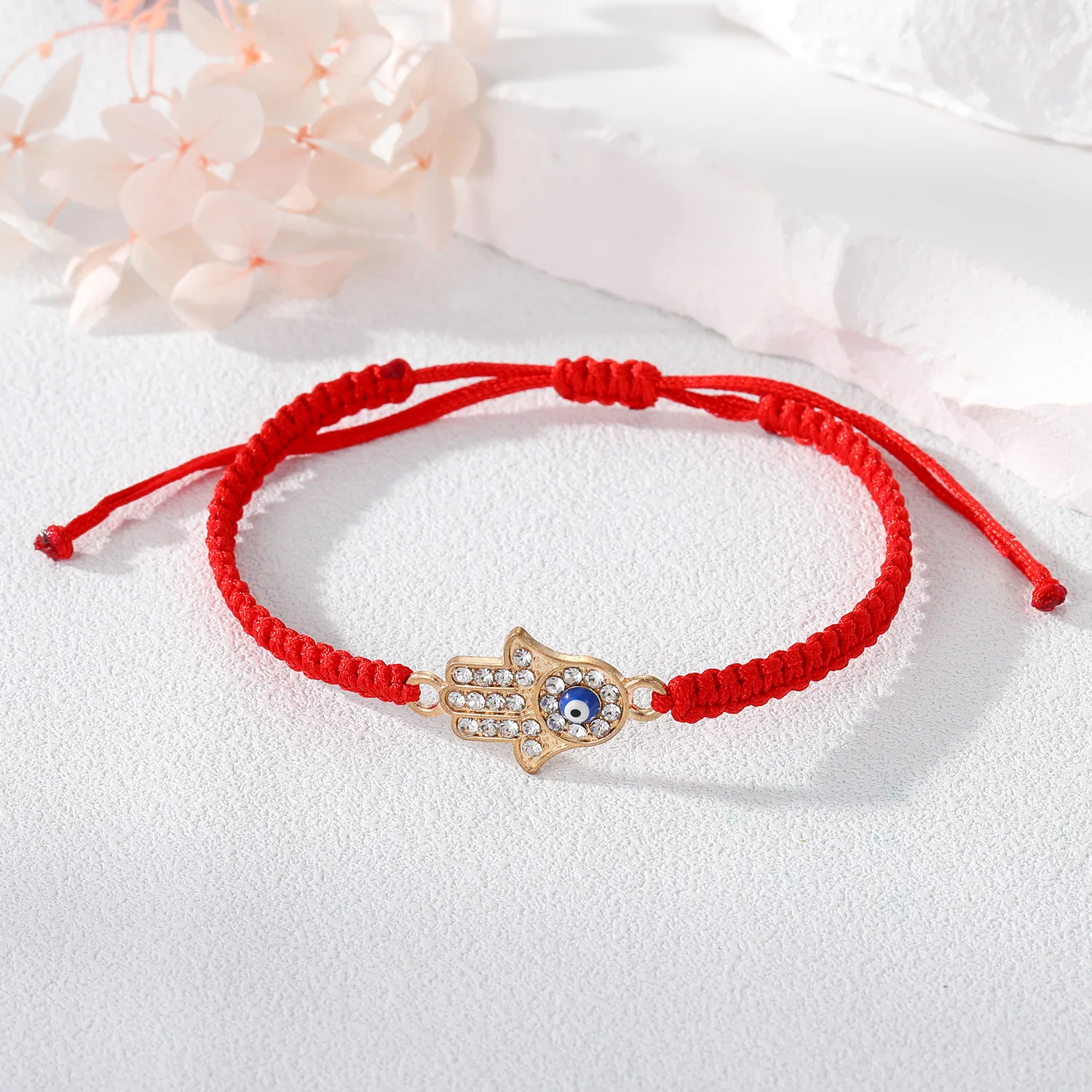 Lucky Adjustable Men's for Bracelet Thick Red String with Evil Eye Custom Woven Turkish Blue Eye for Couple Friendship or Gift