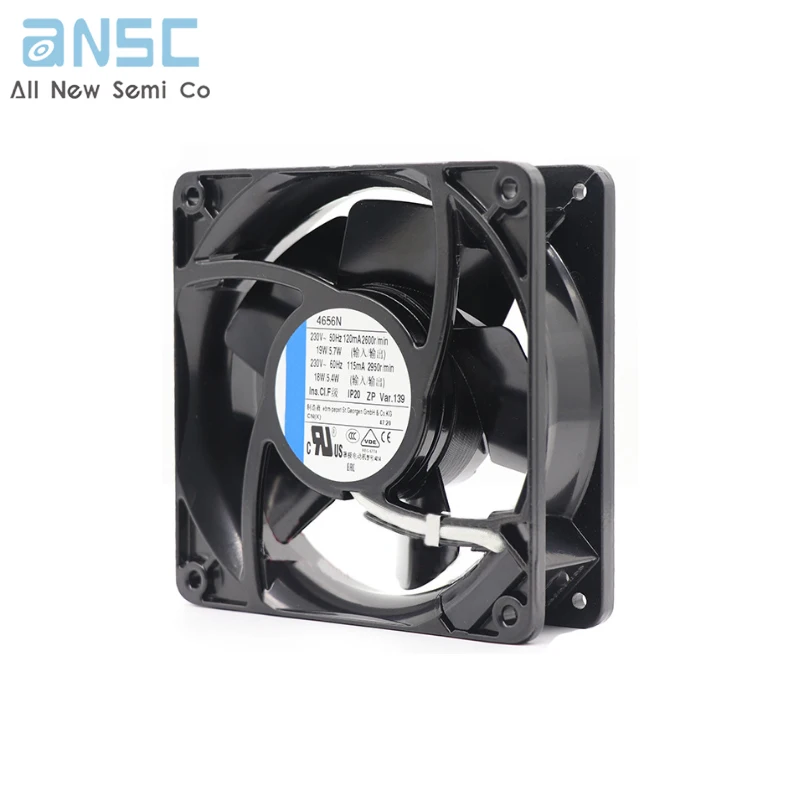 Original Axial fan 4656N 230V 12038 all-metal case high-temperature resistant AC cooling fan