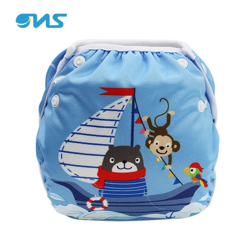 Новый узор Регулируемый Детский тканевый подгузник для плавания