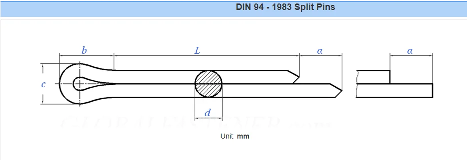 Din 94 - 1983 Split Pins Zinc Yellow Zinc Plated Galvanized Stainless ...