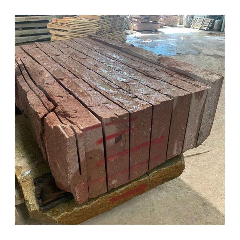 Flamed Red Porphyry Granite Decorative Driveway Paving Stone10x10cm Car Parking Paving Stone for Outdoor