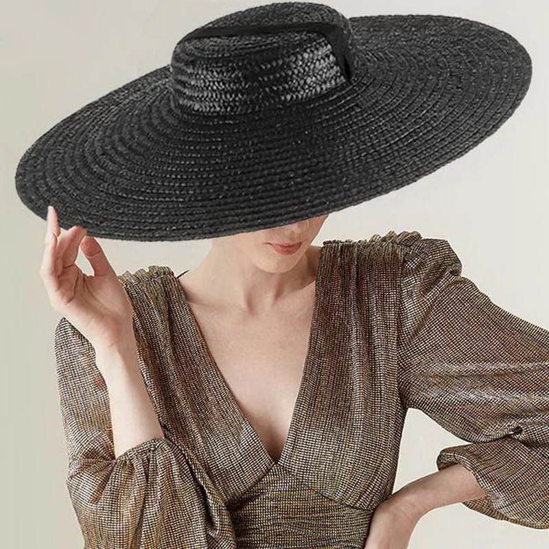 Cappello Paglietta Boater In Paglia 100% Naturale – Made In Italy, Tesa 6 Cm, Altezza 7 Cm, Colore Tinta Unita, Elegante E Senza Tempo
