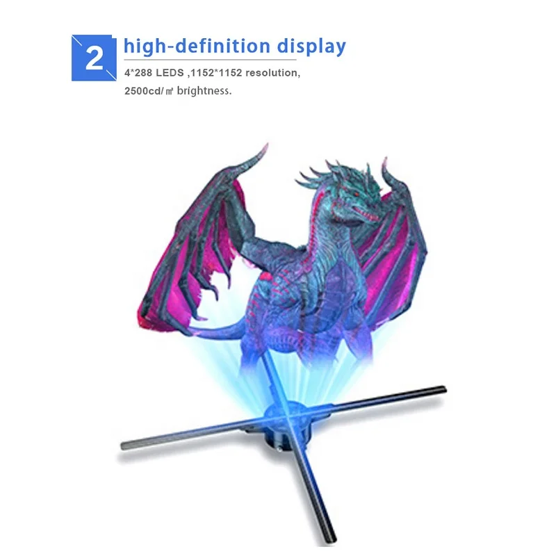 Cloud Wifi App Control 4 Blades Hologram 65cm Z3 Holographic LED Advertising Display 3D Hologram Projector Fan