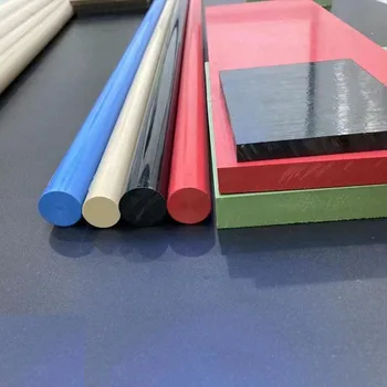 PEEK polyether ether ketone plastic rods can be milled and cut with colored blue natural black manufacturer materials