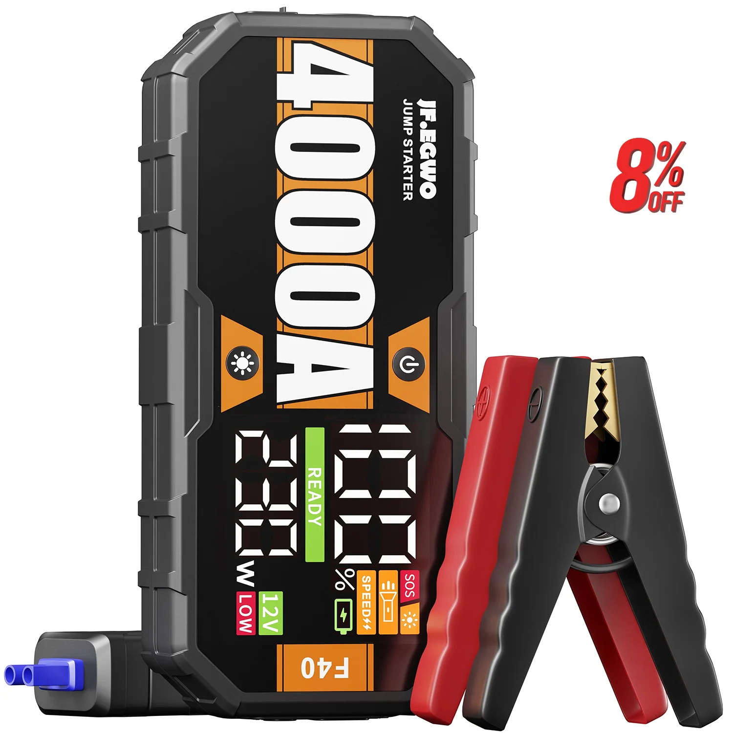 Автомобильное зарядное устройство 4 000 ампер 65 Вт с большим цифровым экраном