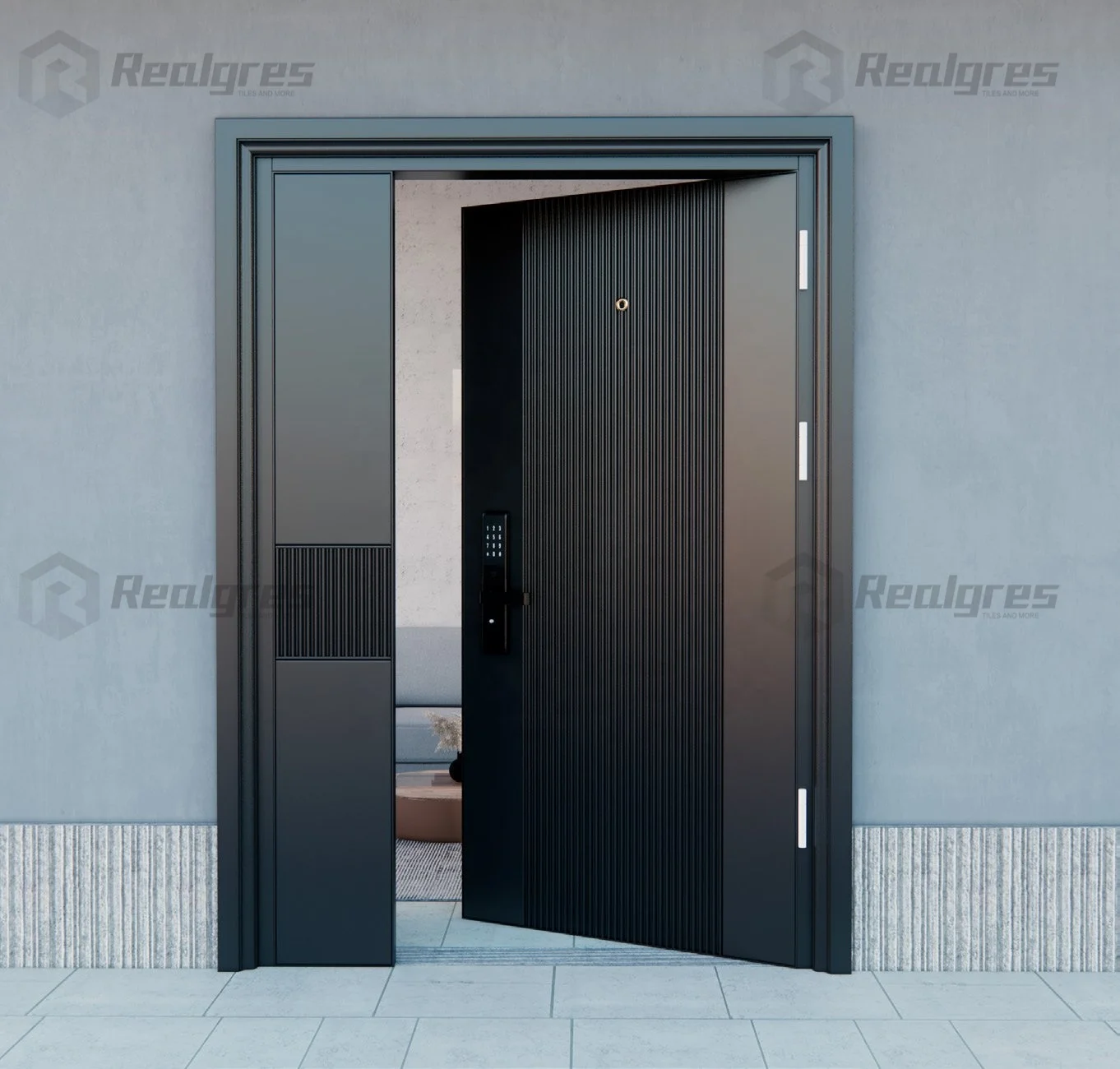 Входная Поворотная дверь Realgres Designs-разблокированная основная раздвижная система из нержавеющей стали деревянные наружные двойные двери на продажу