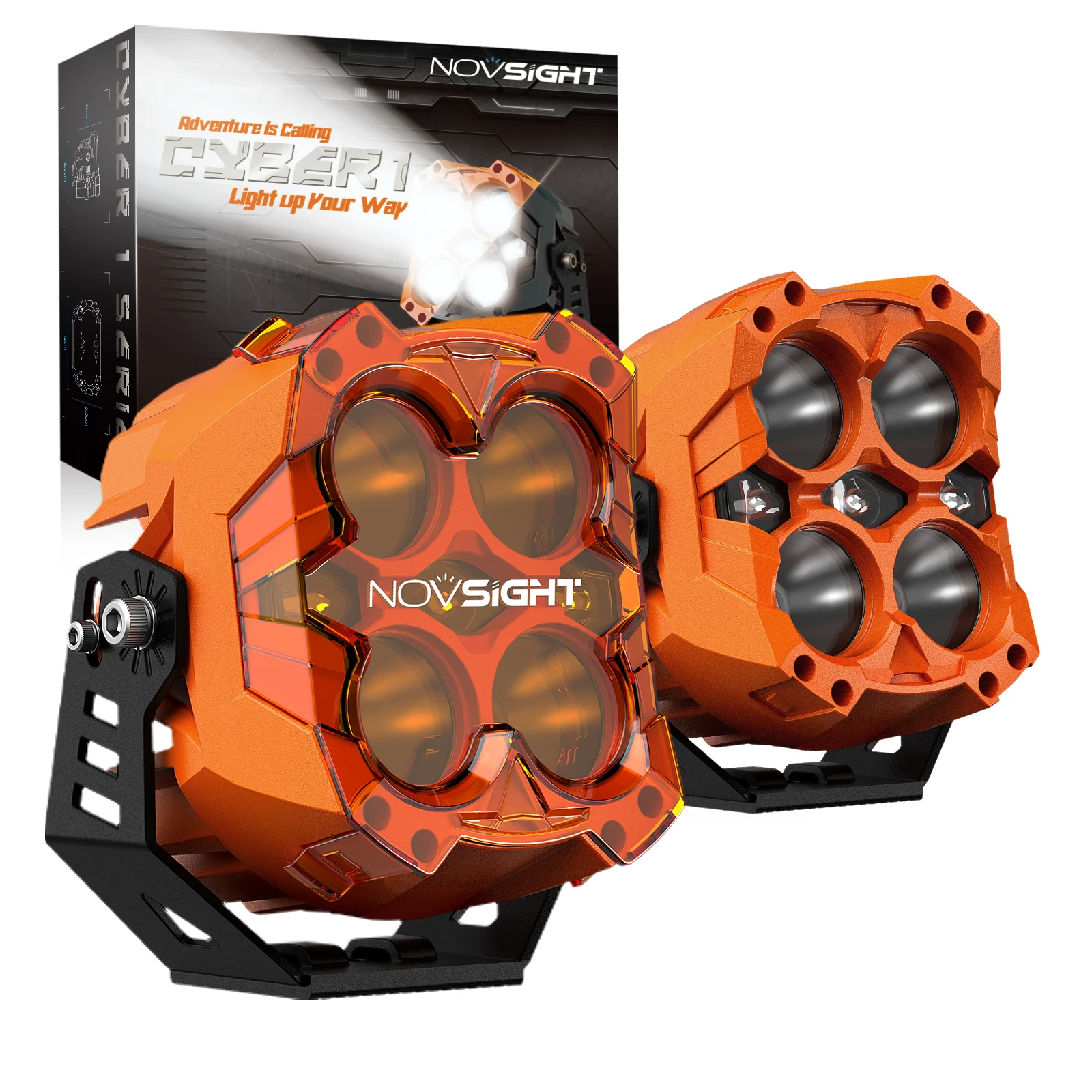 NOVSIGHT 6インチ防水オフロードカー作業灯 LEDドライビングライト 140W