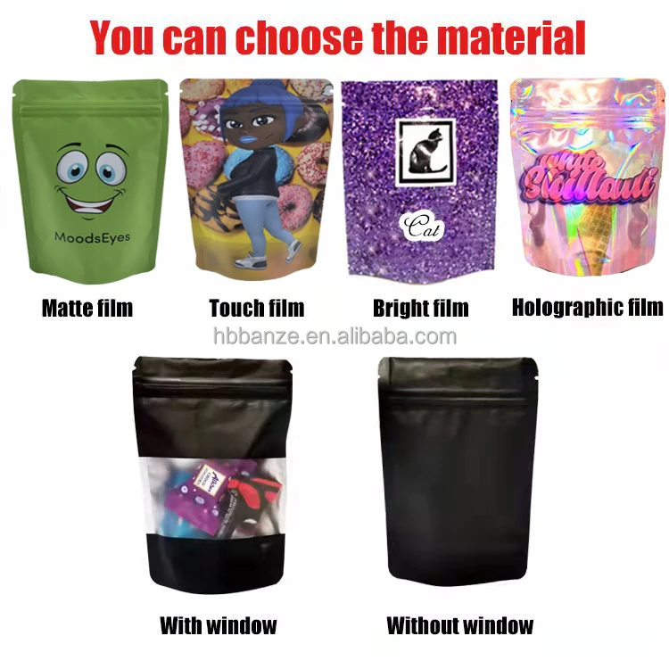 Custom Mini Holographic Baggies Prime Branded Packing 5 Gallon Smacker