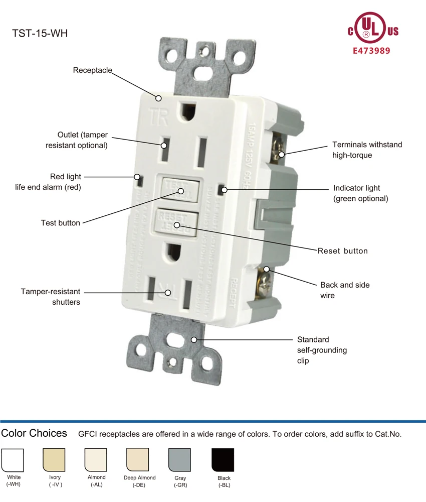 15 Amp Gfci Outlet With Tamper Resistant And Weather Resistant - Buy ...