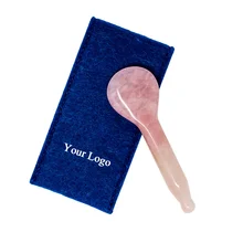 Rose Quartz Gua Sha Spoon Face Massage Tool Health Care Therapy Rose Quartz Acupressure Gua Sha Spoons for Face Sculpting