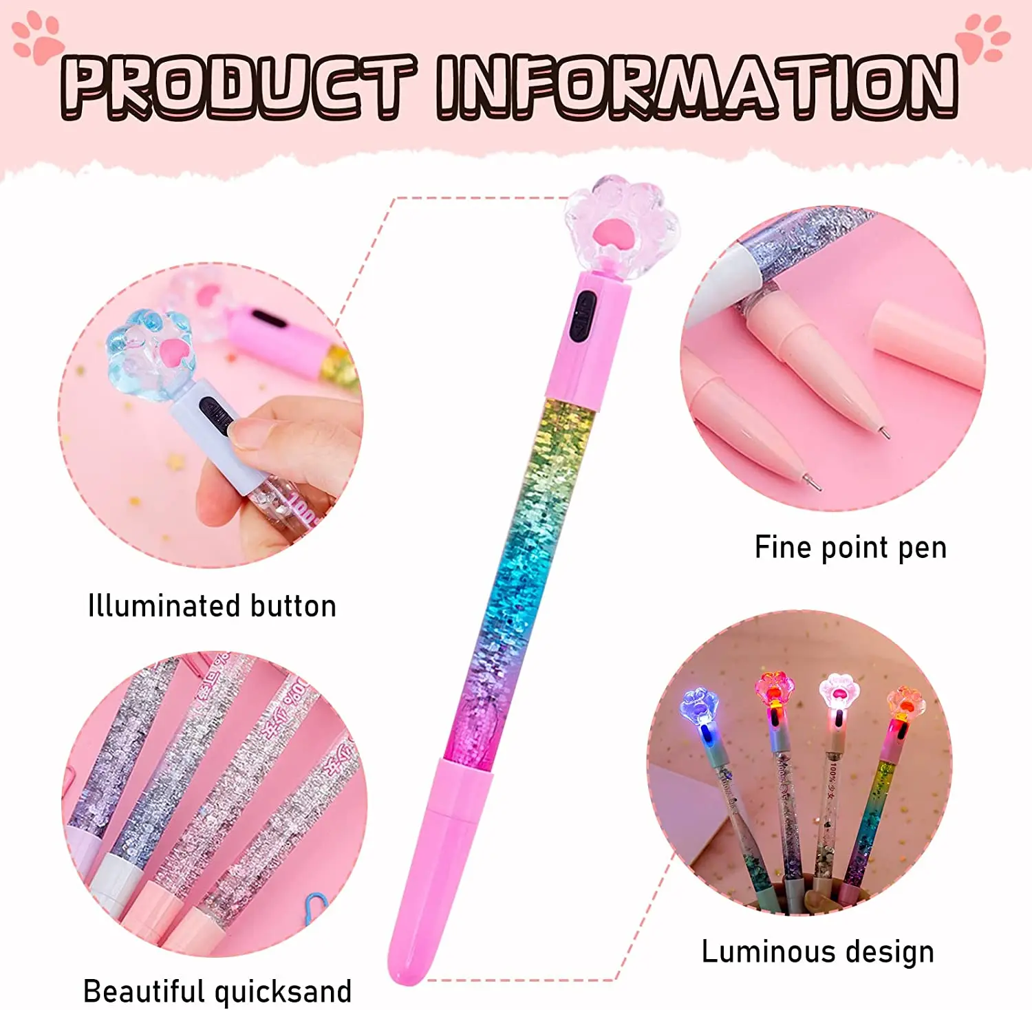 Pt Trending Products Promotion Gift Cute Colored Glitter Gel Pen Set