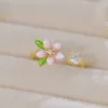 Pink Flower Adjustable Ring