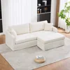 Beige chair with 1 ottoman