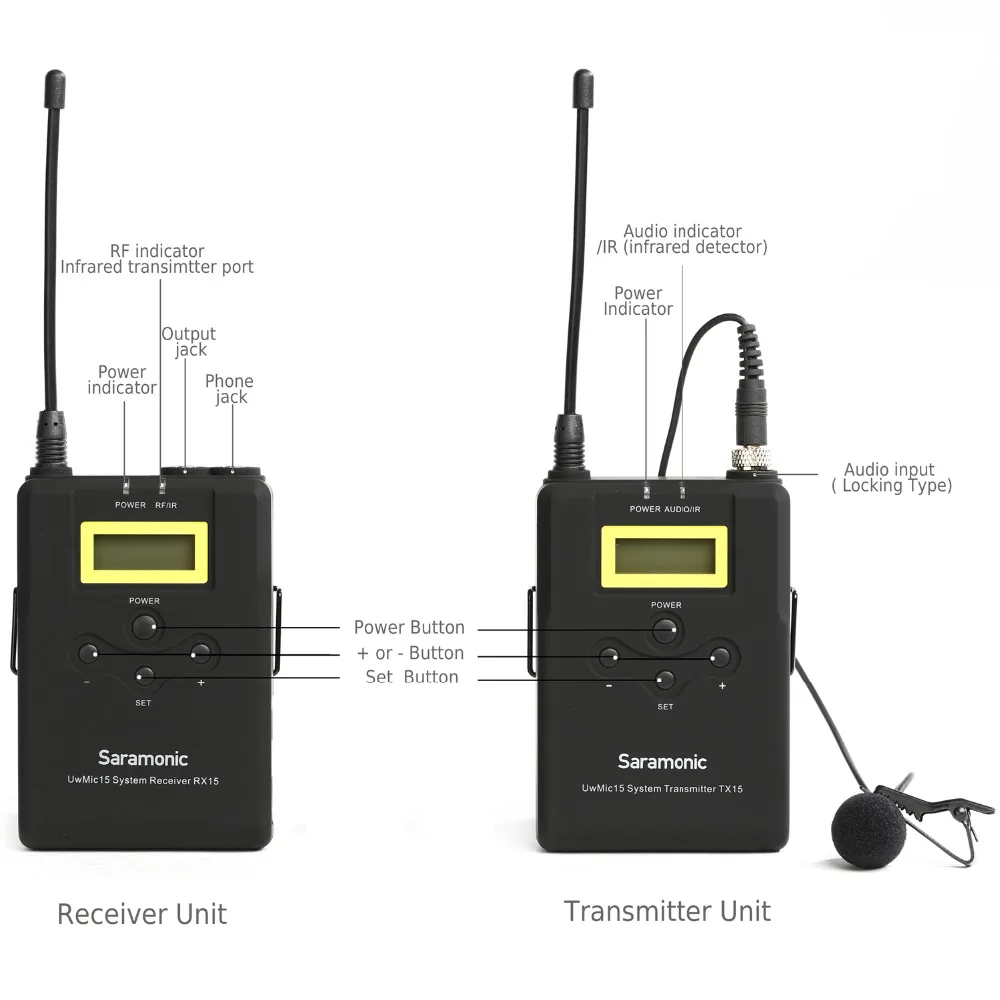 Saramonic・UwMic15B UwMic15 16-Channel UHF Wireless Lavalier System | Saramonic