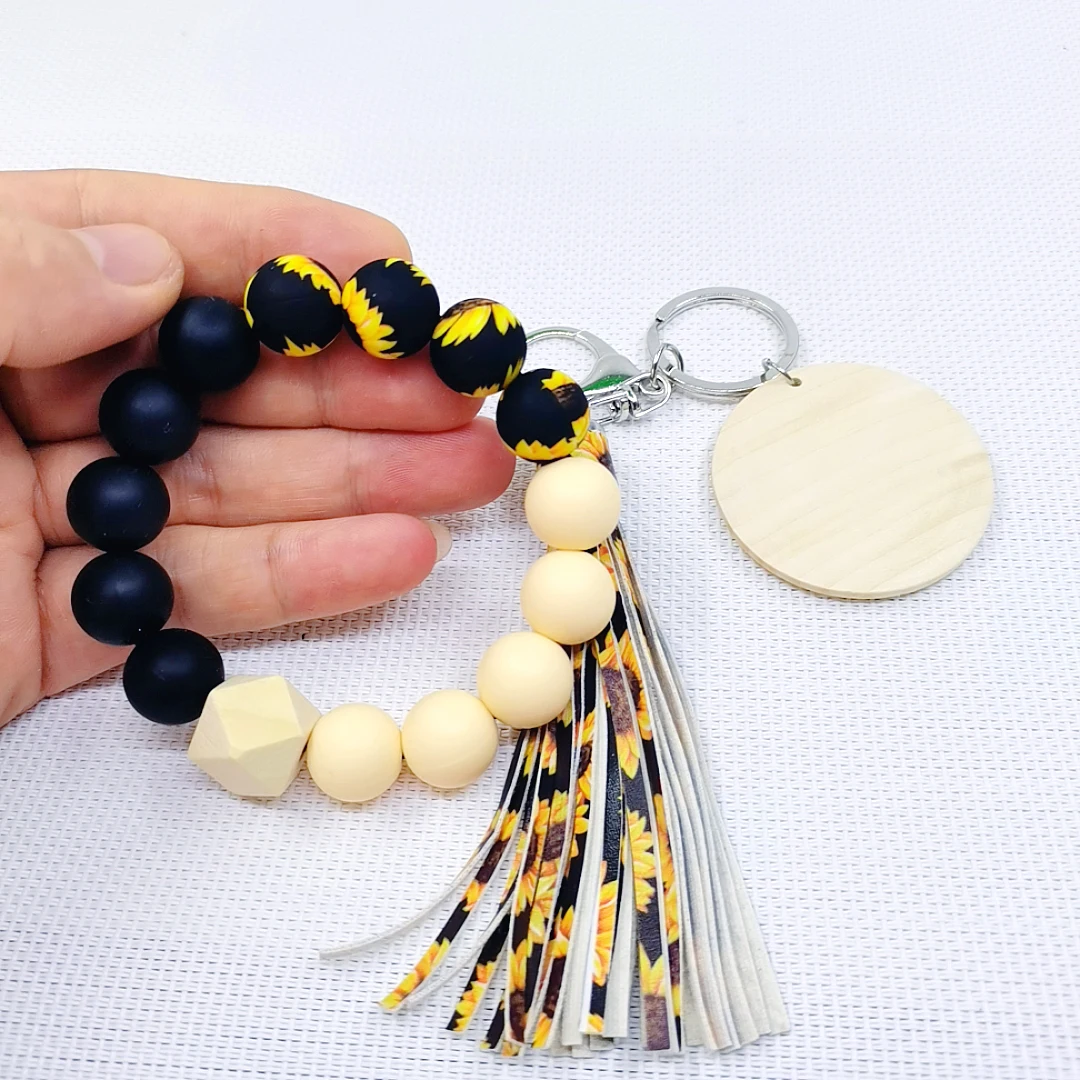 Wholesale Sunflower Light Yellow Black Powder Silicone Beads  display picture 2
