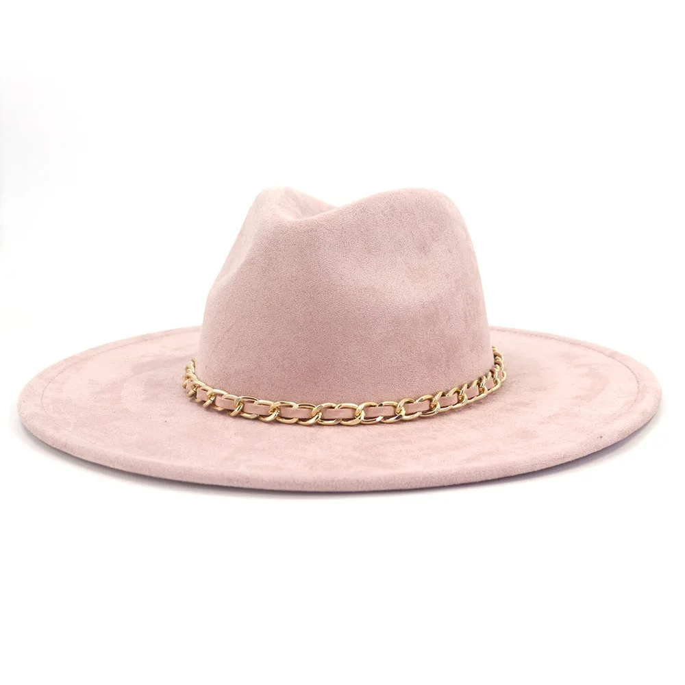 Shop Our Selection of Metal Gold Chain Decoration Fedora Hats display picture 1