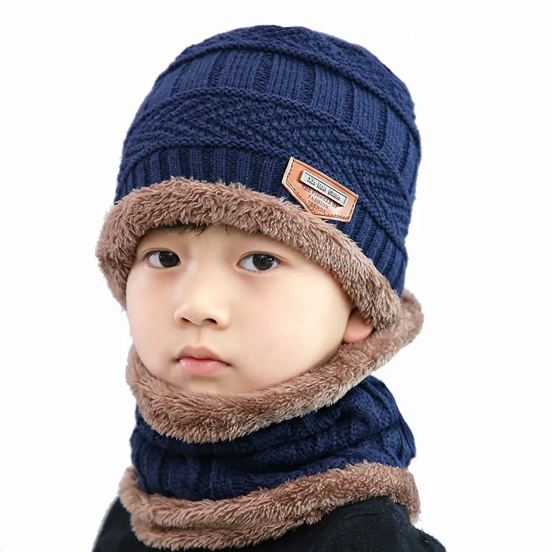 Boys Winter Hats and Scarves Set Boys Girls Add Thick Hats and scarf In Autumn Cute Baby Hats for Children Ages3 8Years Alibaba