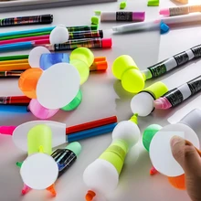 Flower Shape Five-Color Highlighter Pen Custom Logo Advertising Pen Fun Gift for School Use