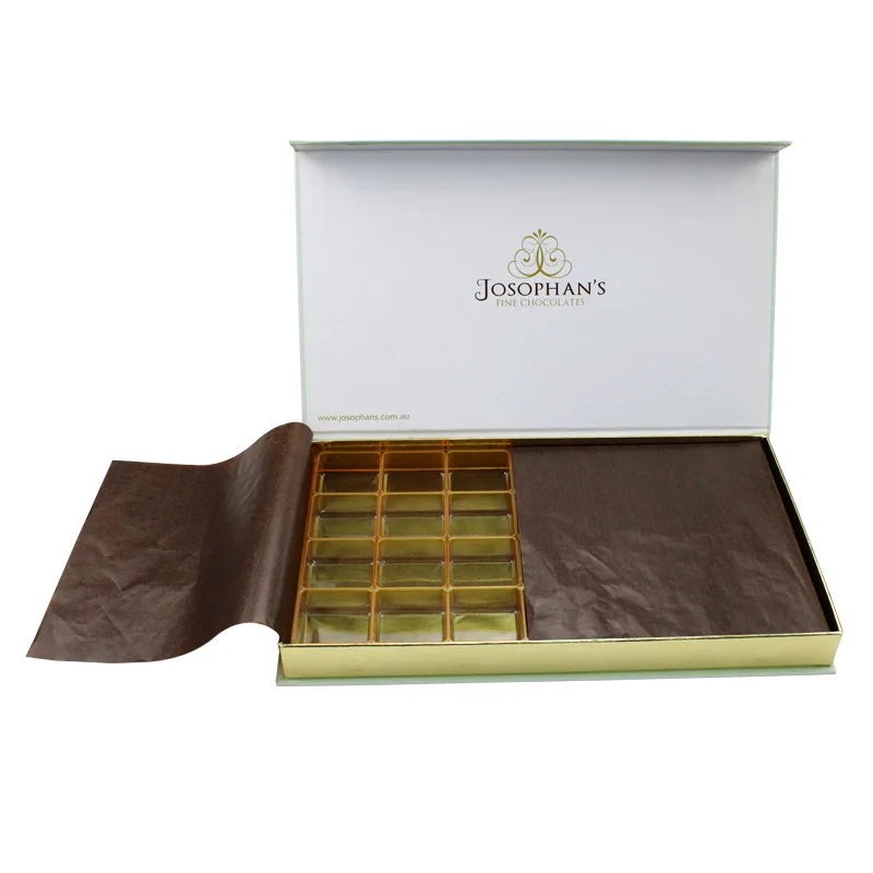 Custom Cardboard Empty Chocolate Box Bar Gift Chocolate Packing Box for Candy With Divider Inserts