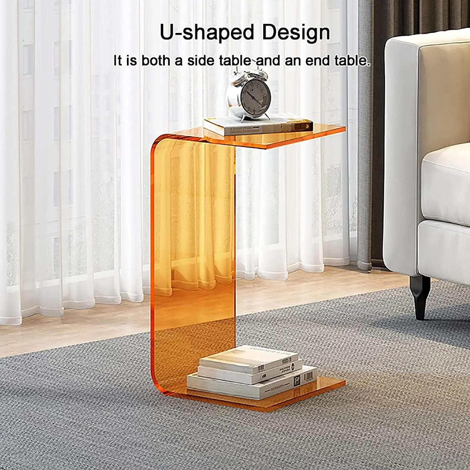 Custom Clear Acrylic Side Table Multipurpose End Table Accent Table ...
