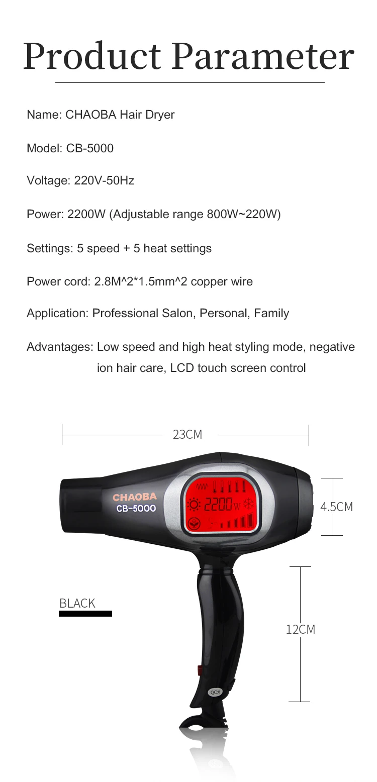 CHAOBA Hair Straightener Dryer Set Professional Quality