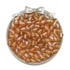Cuentas de resina con purpurina - naranja