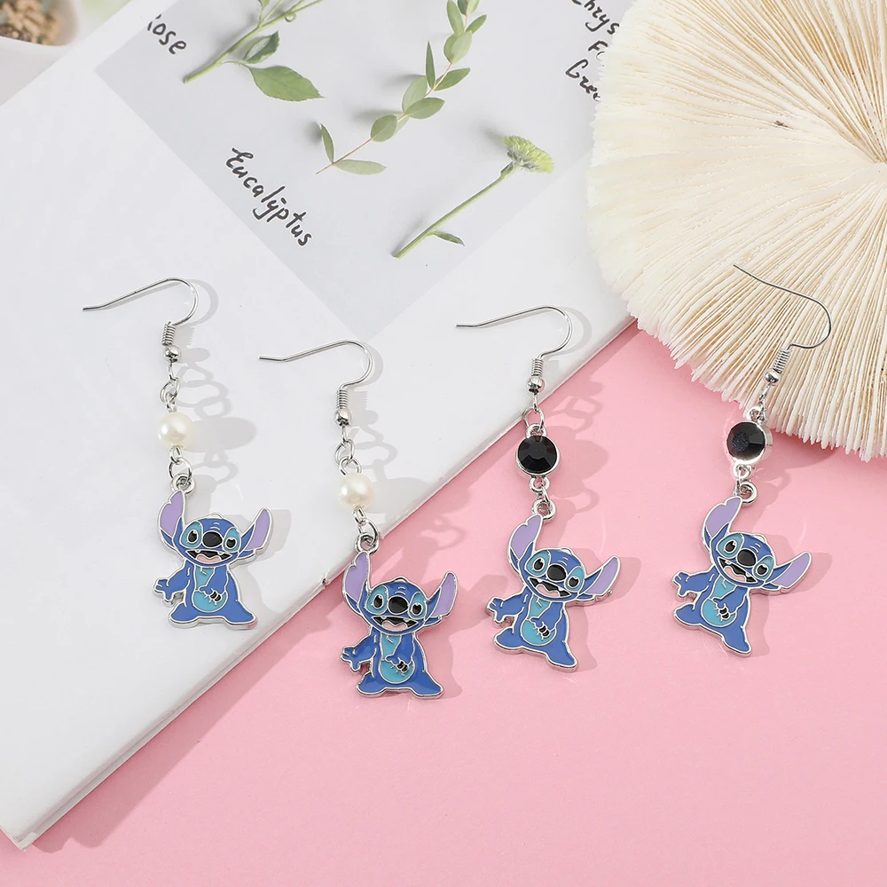 Disney-pendientes largos de Lilo & Stitch para mujer y niña, aretes  colgantes de Anime, pulsera, collar, accesorios, regalos de joyería -  AliExpress
