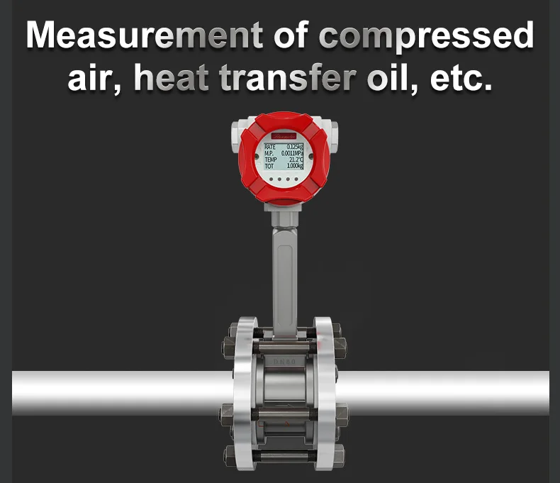 Digital Inline Compressed Air Flow Meter Steam Flow Meter Condensate