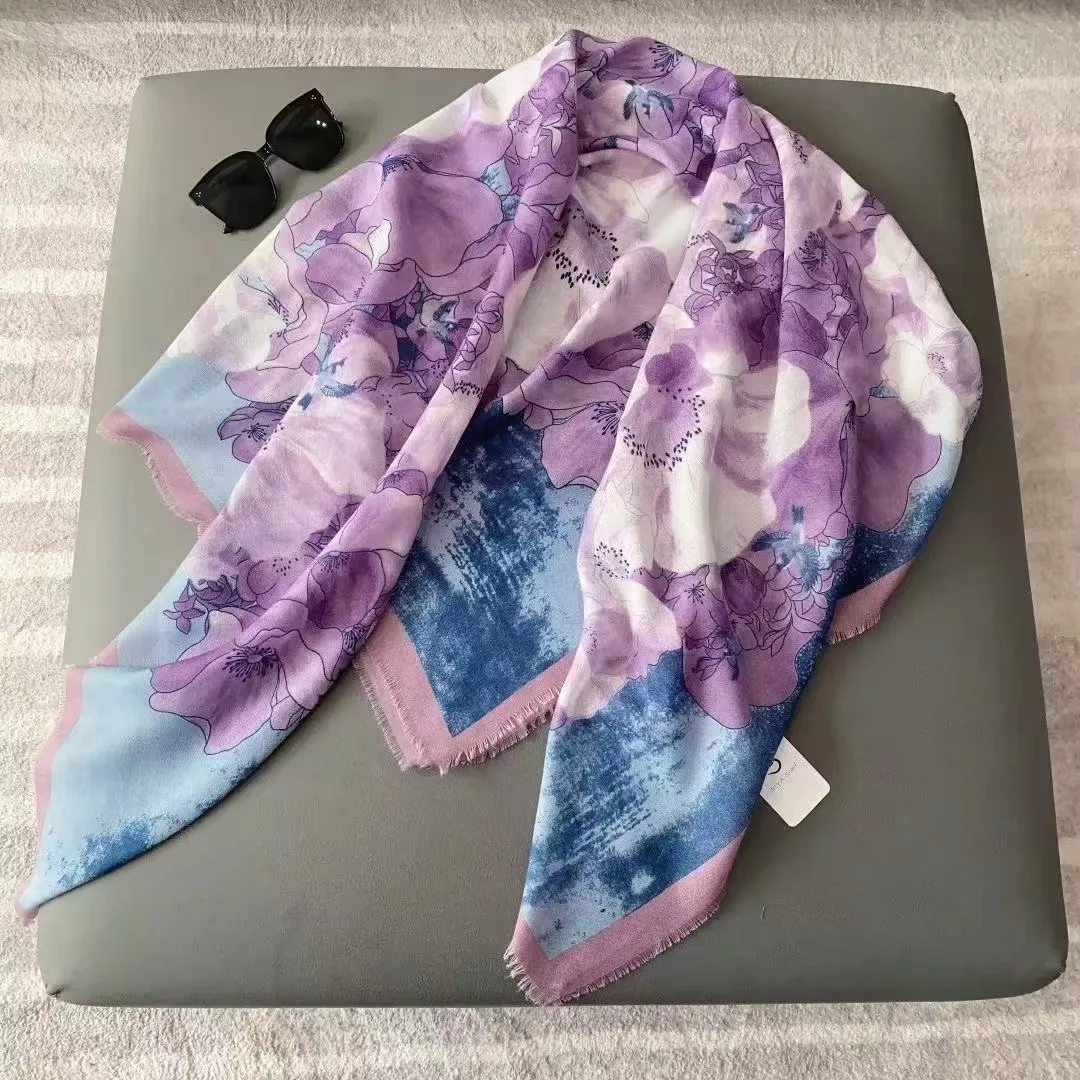 2023 Custom Wholesale New Muslim Design Woman Printing Square Cotton Hijab Scarf for Girls
