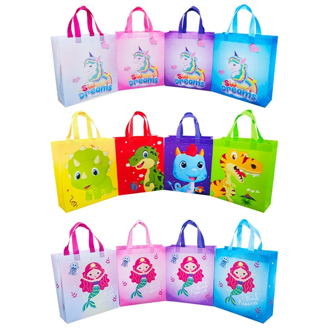 Non-woven thickened cartoon print cute holiday gift gift bag student kindergarten waterproof tote bag activity shopping bag