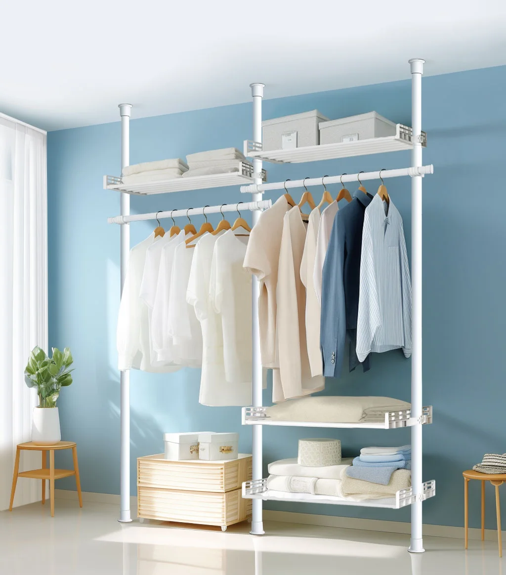 Multi-function foldable wardrobe combination small open walk in custom closet systems