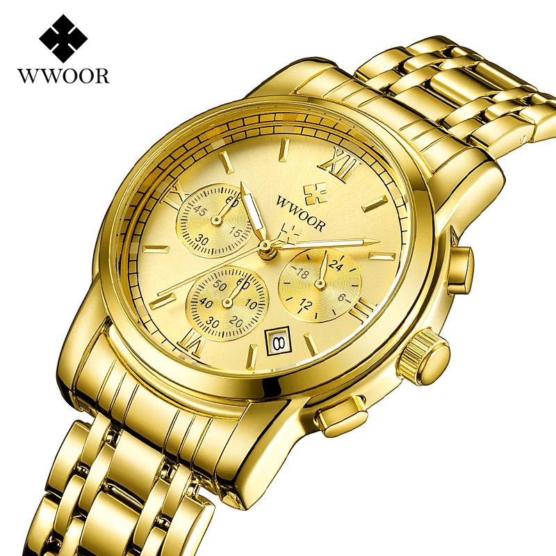 WWOOR Men's Watch Fashion Sport Quartz Luxury Timepiece