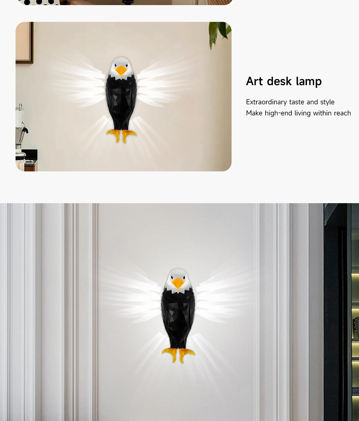 Eagle Wall Lamp Simple Animal Projection Lamp Magnetic Wall Hanging Personality Light Luxury Creative Home Night Light