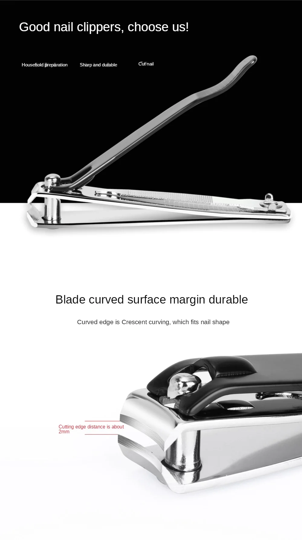 product factory price wholesale stainless steel nail clippers manicure tool nail cutter-3