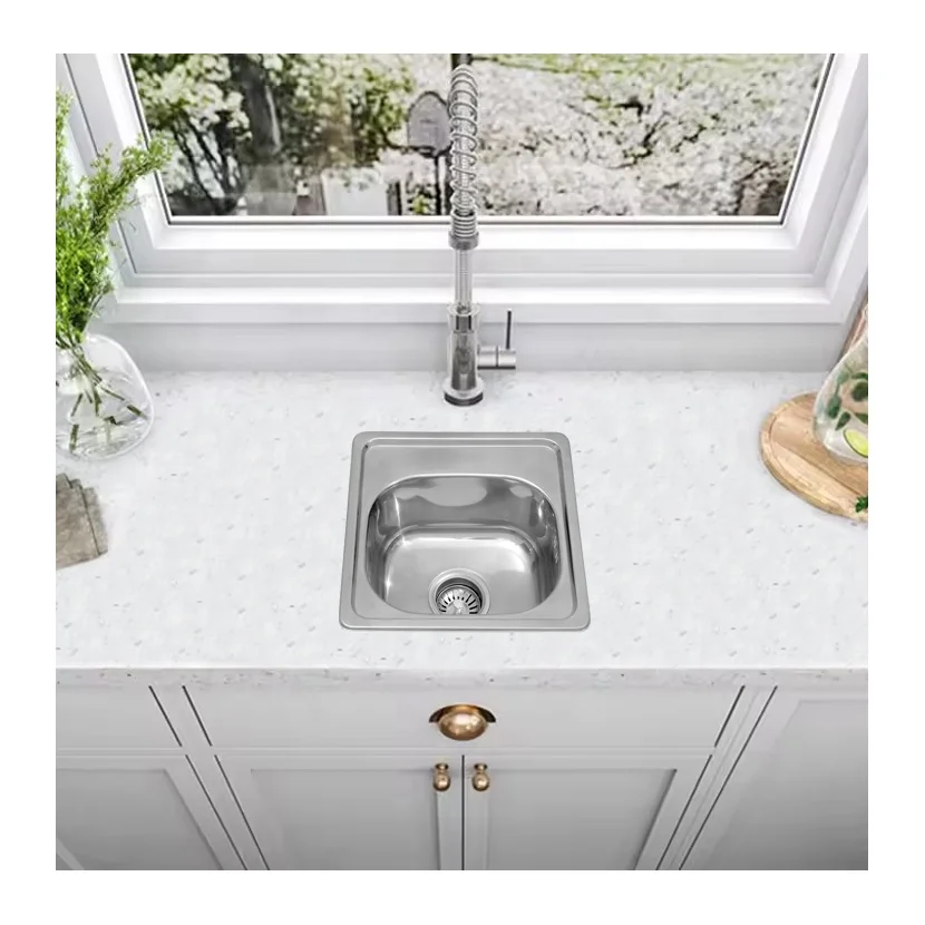 2024 Hot Selling 201/304 Stainless Steel Small Kitchen Sink Brush Undermounted Kitchen Sink Fregadero Cheap Kitchen Accessories
