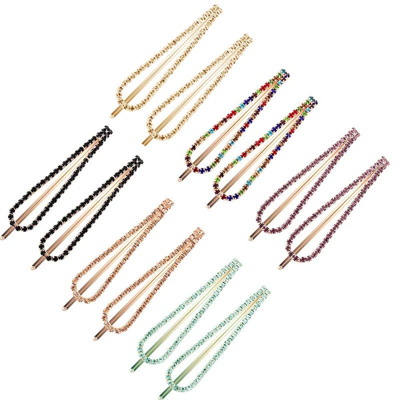 Модные аксессуары на заказ, женские заколки для волос в форме капли воды со стразами, роскошные заколки для волос, заколка для волос с милыми стразами для женщин